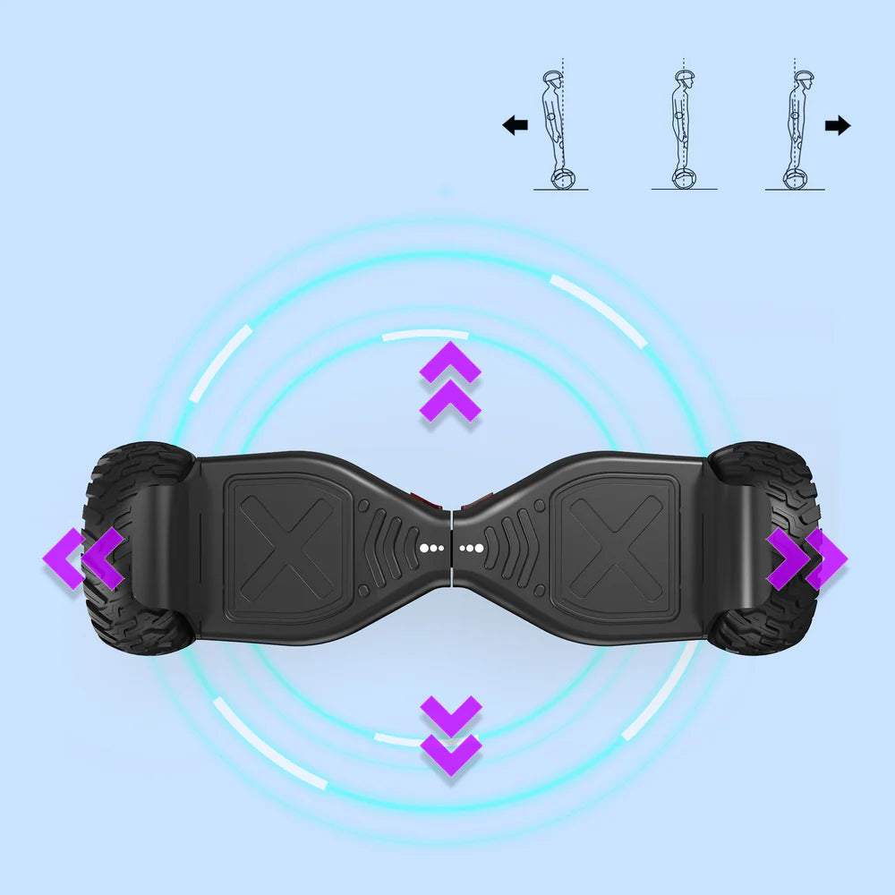 8.5" Terrængående Hoverboard med APP & Bluetooth (Sort)