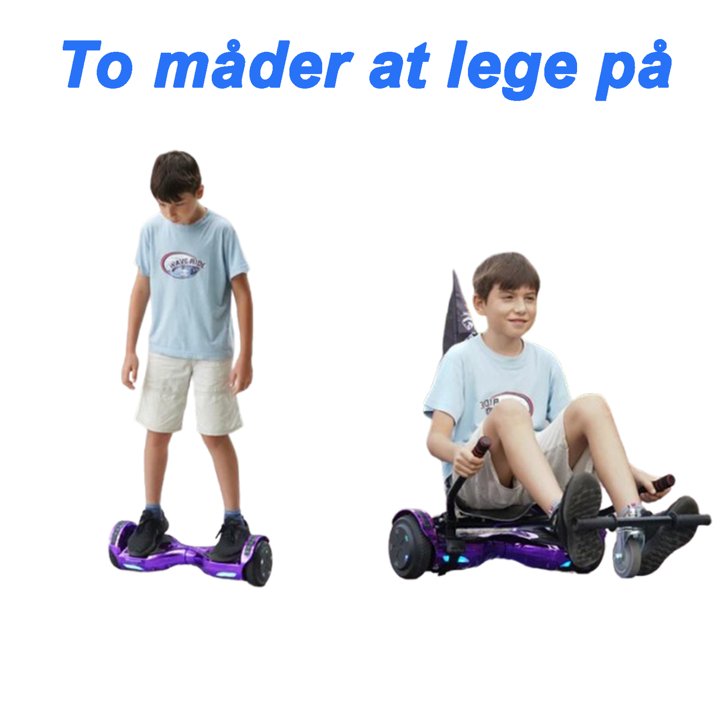 6,5" Hoverboard med Bluetooth og LED - Frit sæde (HIPHOP)