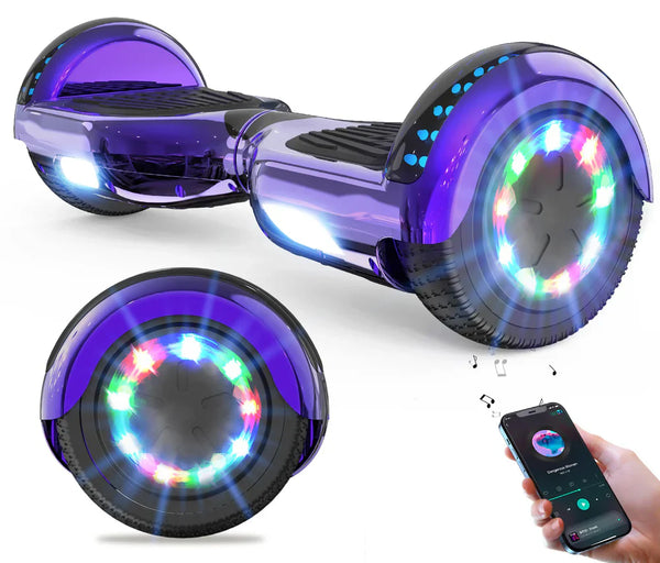 Lilla Hoverboard 6.5 Tommer med LED & Bluetooth – Farverig Kørsel for Alle