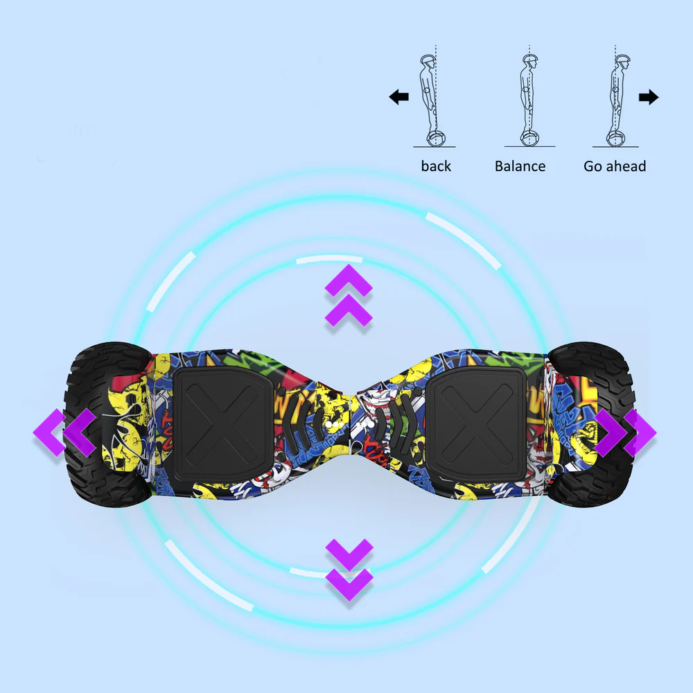 8.5" Terrængående Hoverboard med APP & Bluetooth (Hip-Hop)