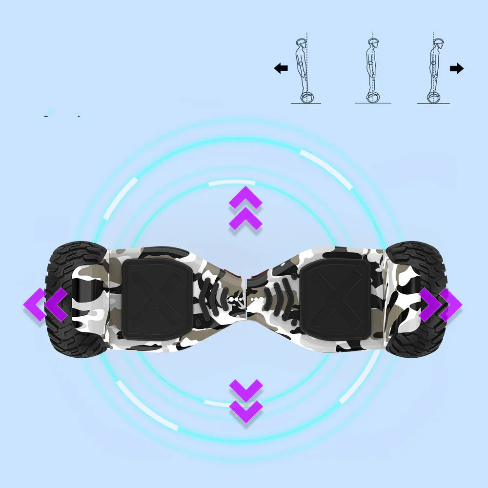 8.5" Terrængående Hoverboard med APP & Bluetooth (Armégrøn)