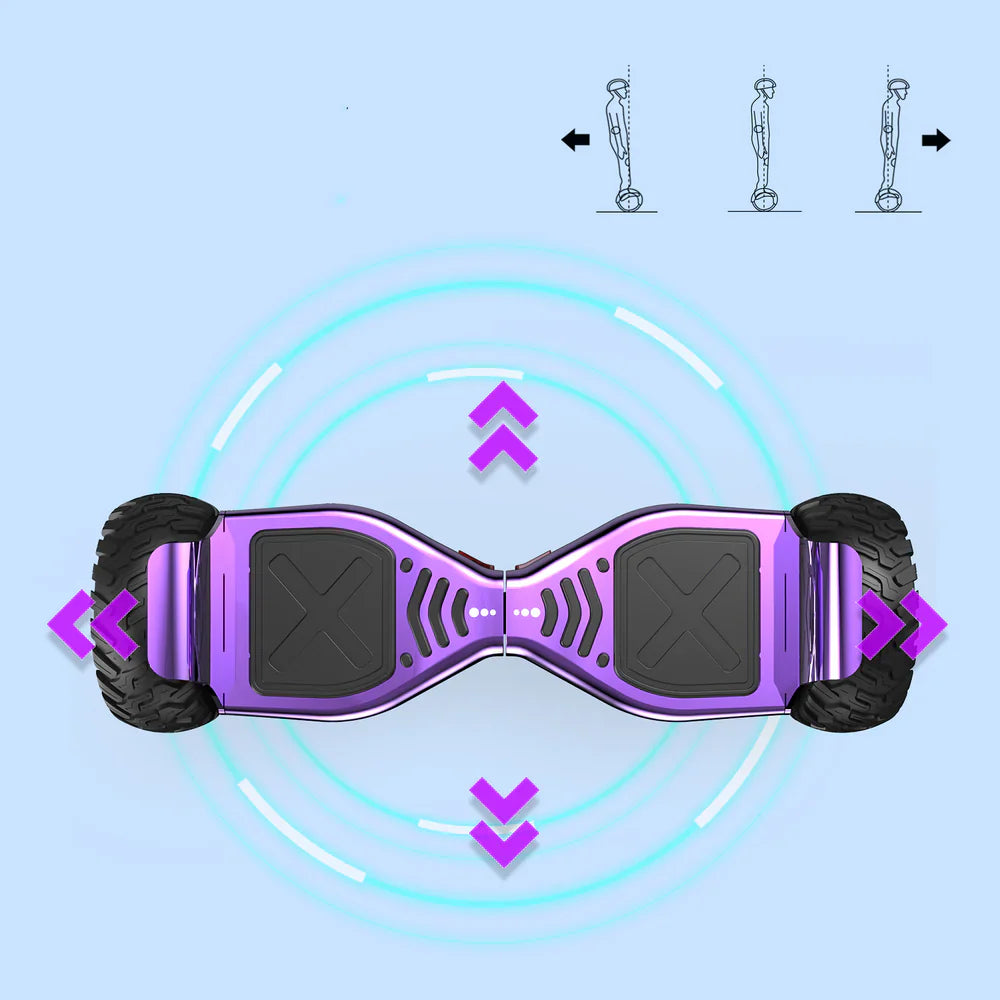 8.5" Terrængående Hoverboard med APP & Bluetooth (Lilla)