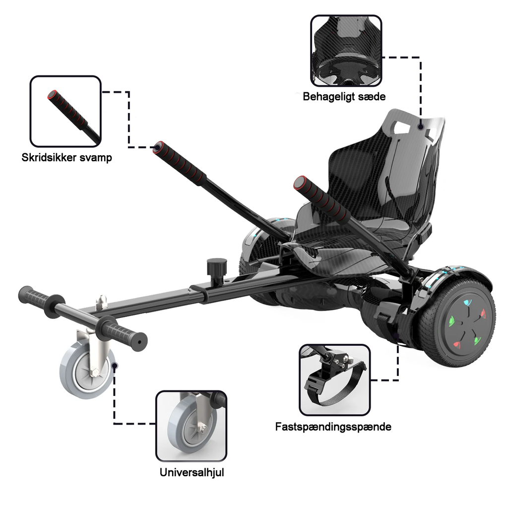 6,5" Hoverboard med Bluetooth og LED - Frit sæde (ROSS)