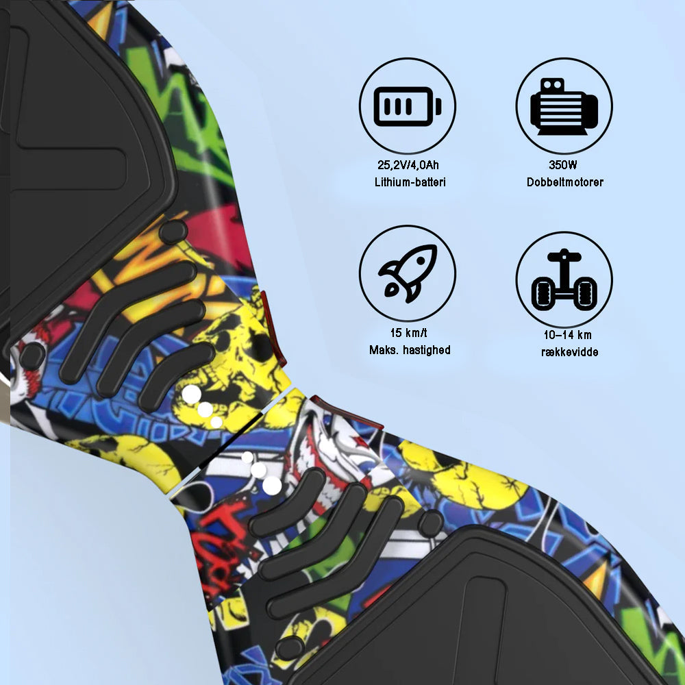 8.5" Terrængående Hoverboard med APP & Bluetooth (Hip-Hop)