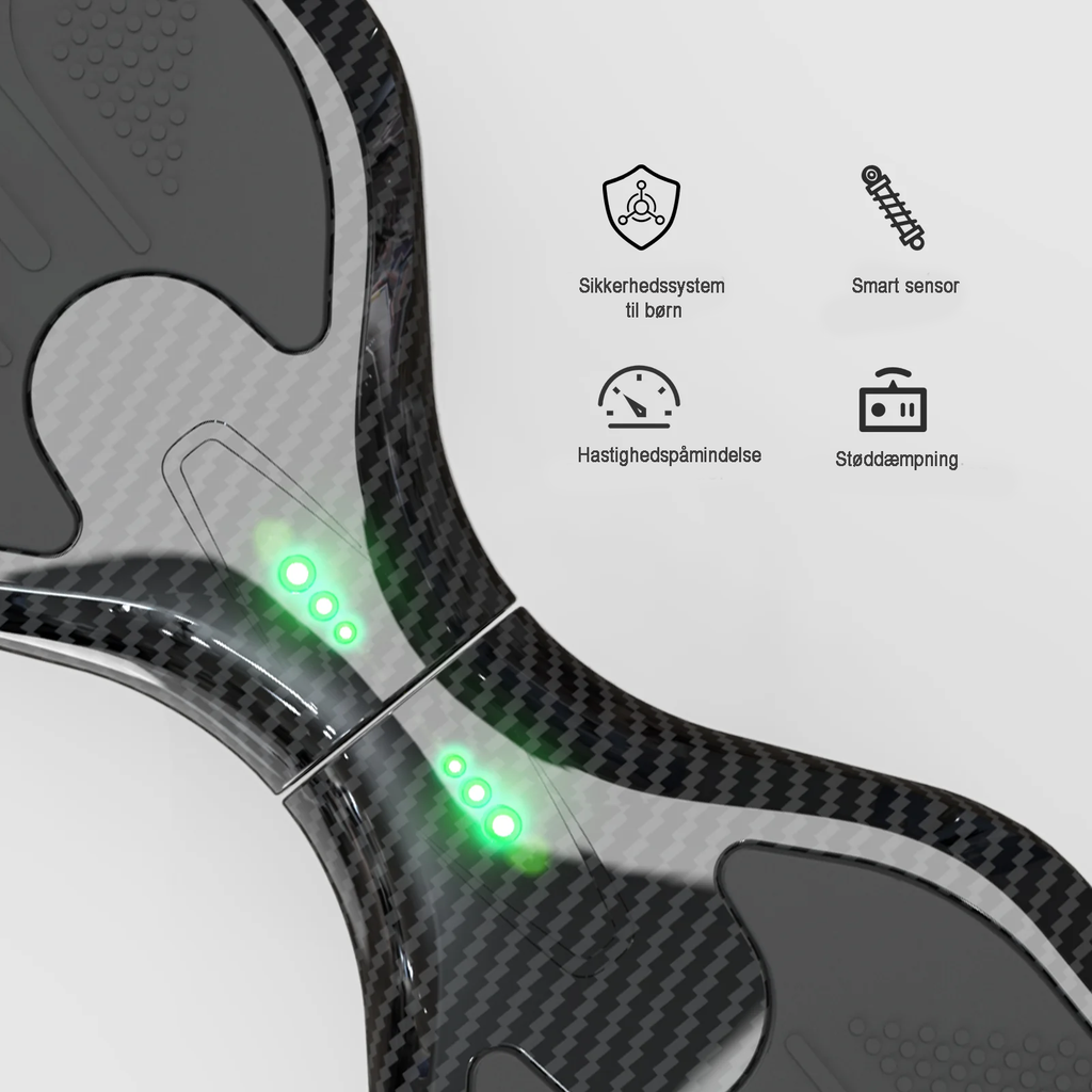 6,5" Hoverboard med Bluetooth og LED - Frit sæde (BLÅ)