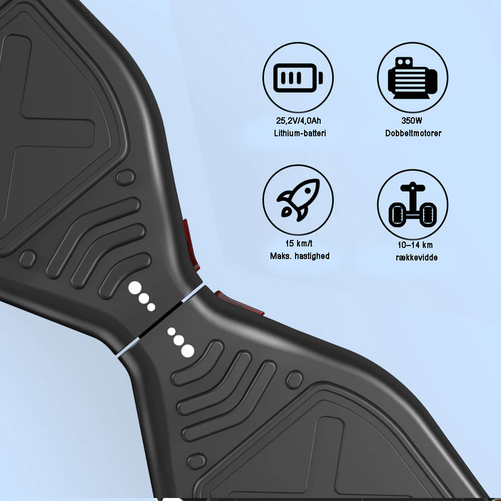 8.5" Terrængående Hoverboard med APP & Bluetooth (Sort)