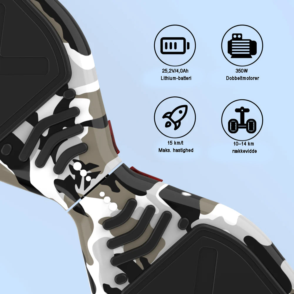 8.5" Terrængående Hoverboard med APP & Bluetooth (Armégrøn)