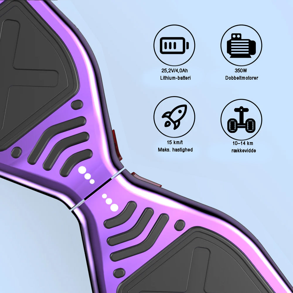 8.5" Terrængående Hoverboard med APP & Bluetooth (Lilla)