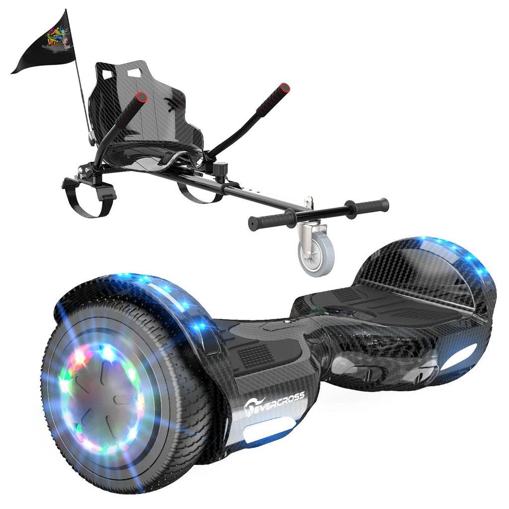 6,5" Hoverboard med Bluetooth og LED - Frit sæde (SORT)