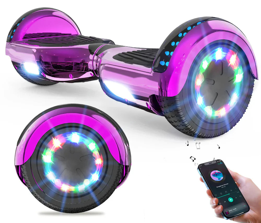 Rosa Hoverboard 6.5 Tommer med LED & Bluetooth – Perfekt til Børn & Teenagere